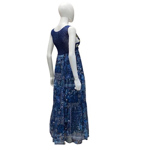 Aratta Girls Insane Maxi Dress • XS • NWT Reg $157 • Blue • Floral • Crochet - Picture 4 of 6